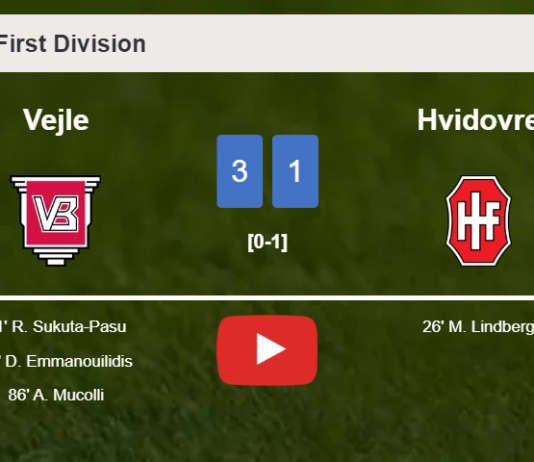 Vejle overcomes Hvidovre 3-1 after recovering from a 0-1 deficit. HIGHLIGHTS