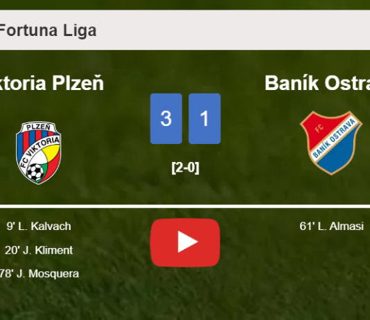 Viktoria Plzeň overcomes Baník Ostrava 3-1. HIGHLIGHTS