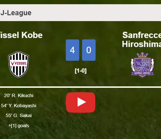 Vissel Kobe obliterates Sanfrecce Hiroshima 4-0 with a great performance. HIGHLIGHTS