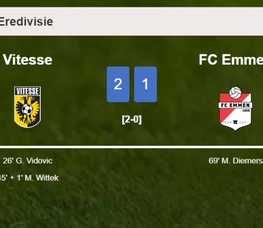 Vitesse prevails over FC Emmen 2-1