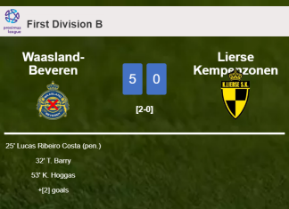 Waasland-Beveren liquidates Lierse Kempenzonen 5-0 showing huge dominance