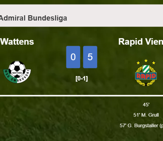 Rapid Vienna prevails over Wattens 5-0 after playing a incredible match