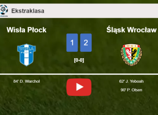 Śląsk Wrocław seizes a 2-1 win against Wisła Płock. HIGHLIGHTS