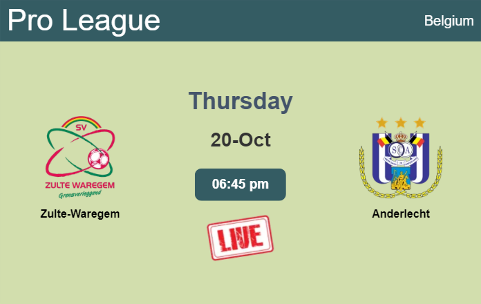 How to watch Zulte-Waregem vs. Anderlecht on live stream and at what time
