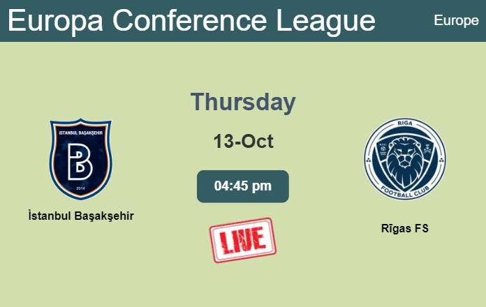 How to watch İstanbul Başakşehir vs. Rīgas FS on live stream and at what time