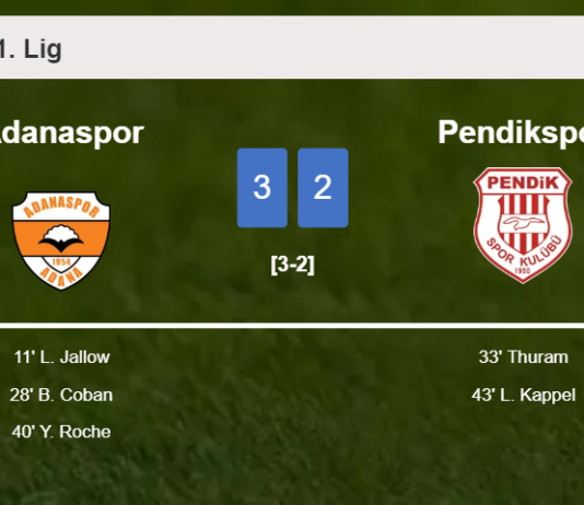 Adanaspor prevails over Pendikspor 3-2