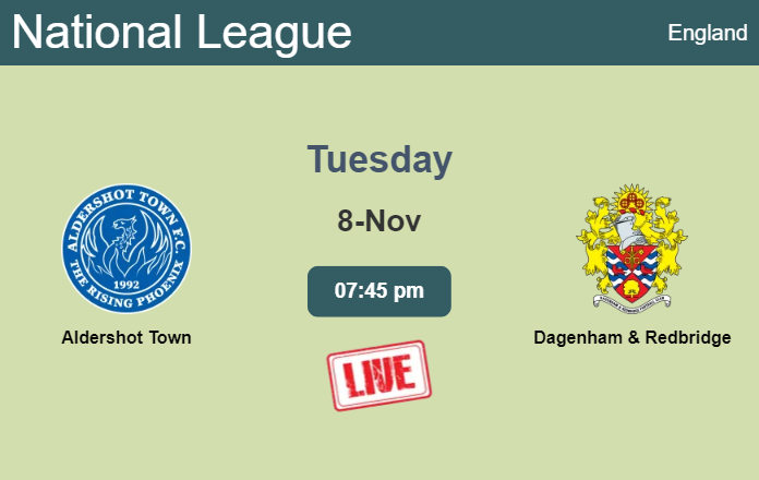 How to watch Aldershot Town vs. Dagenham & Redbridge on live stream and at what time