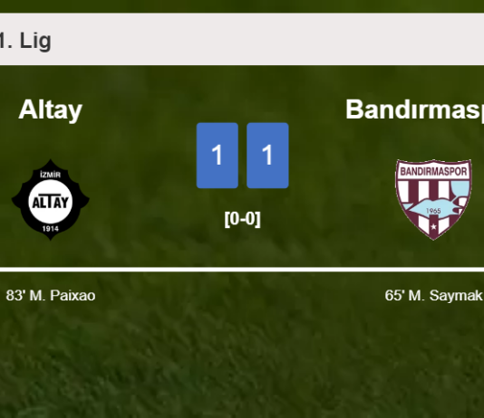 Altay and Bandırmaspor draw 1-1 on Saturday