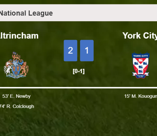 Altrincham recovers a 0-1 deficit to overcome York City 2-1