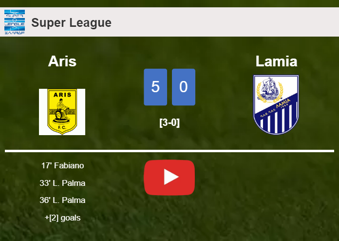 Aris liquidates Lamia 5-0 after playing a great match. HIGHLIGHTS