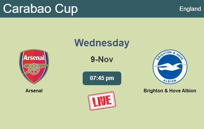 How to watch Arsenal vs. Brighton & Hove Albion on live stream and at what time