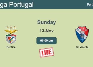 How to watch Benfica vs. Gil Vicente on live stream and at what time
