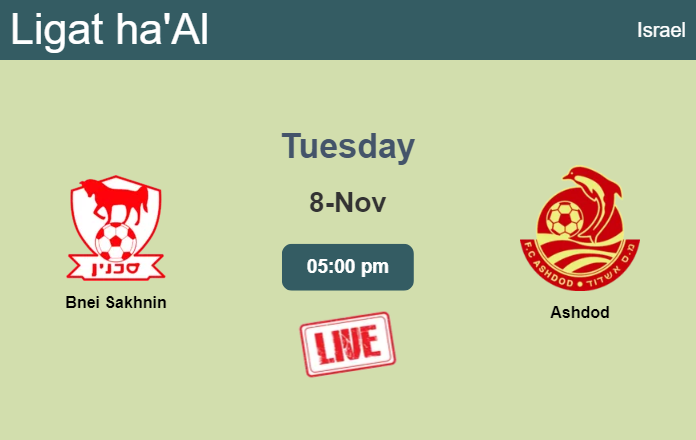 How to watch Bnei Sakhnin vs. Ashdod on live stream and at what time