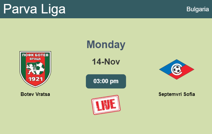 How to watch Botev Vratsa vs. Septemvri Sofia on live stream and at what time