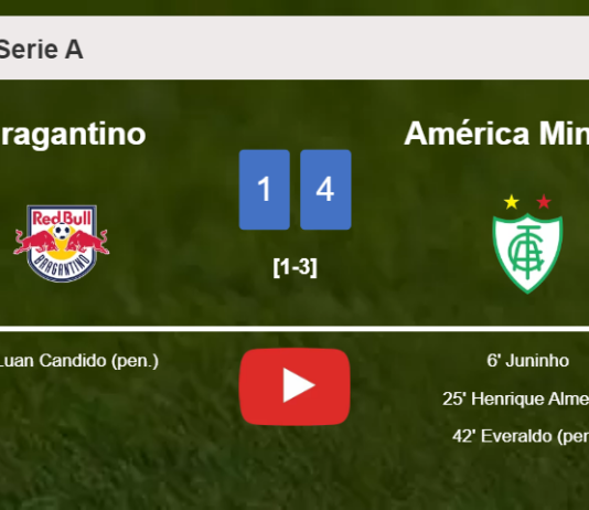 América Mineiro wipes out Bragantino 4-1 with 2 goals from Juninho. HIGHLIGHTS