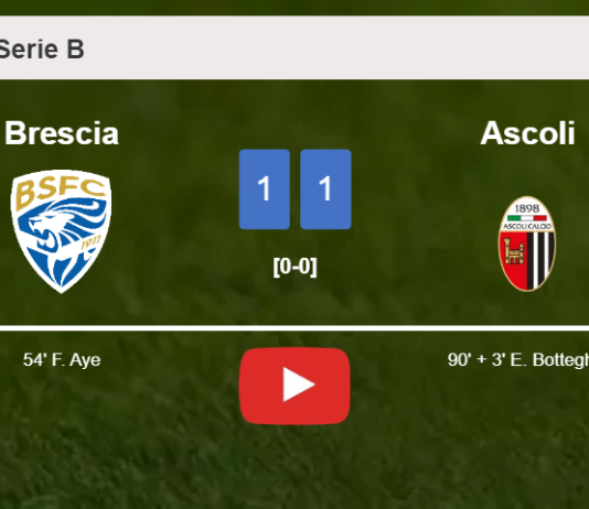Ascoli clutches a draw against Brescia. HIGHLIGHTS