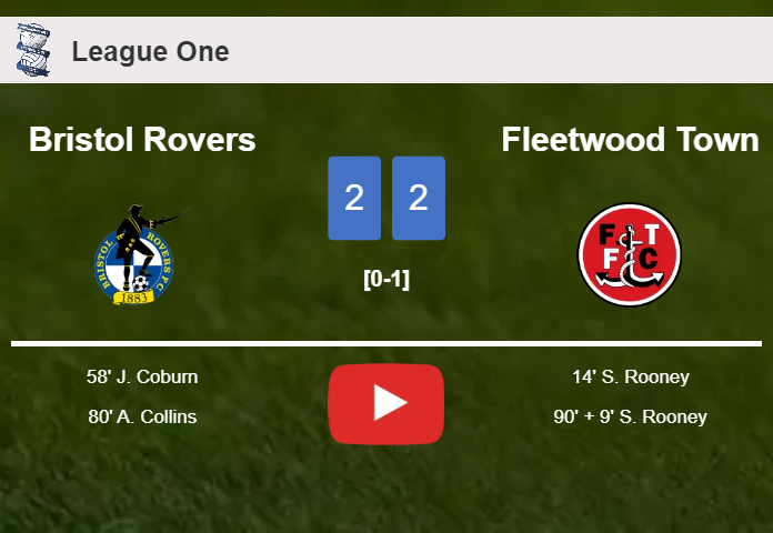 Bristol Rovers and Fleetwood Town draw 2-2 on Saturday. HIGHLIGHTS