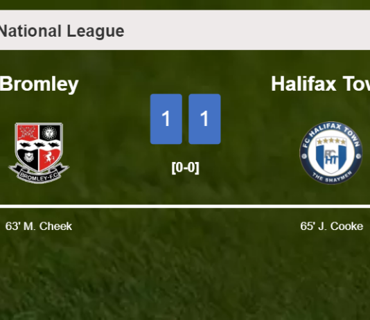 Bromley and Halifax Town draw 1-1 on Saturday