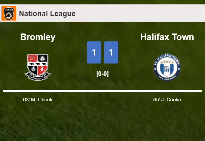 Bromley and Halifax Town draw 1-1 on Saturday