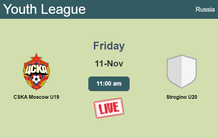 How to watch CSKA Moscow U19 vs. Strogino U20 on live stream and at what time
