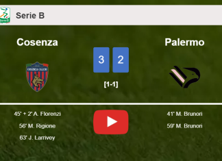 Cosenza defeats Palermo 3-2. HIGHLIGHTS