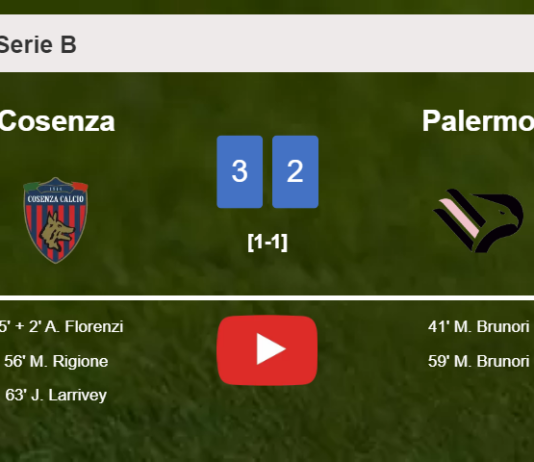 Cosenza defeats Palermo 3-2. HIGHLIGHTS