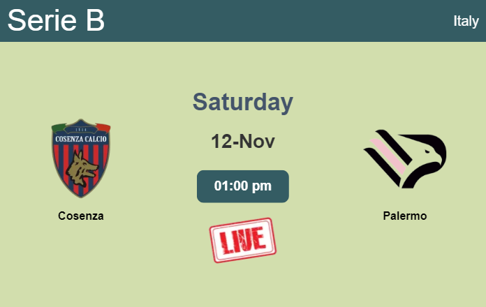 How to watch Cosenza vs. Palermo on live stream and at what time