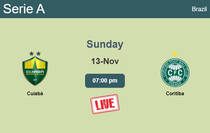How to watch Cuiabá vs. Coritiba on live stream and at what time