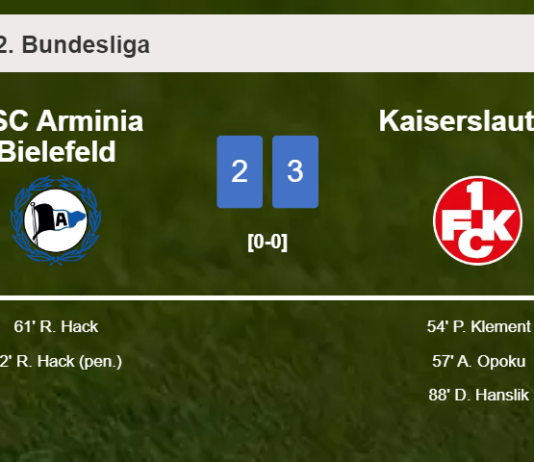 Kaiserslautern conquers DSC Arminia Bielefeld 3-2
