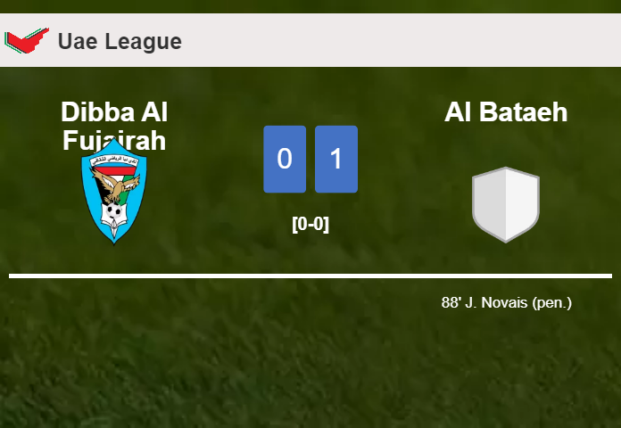 Al Bataeh prevails over Dibba Al Fujairah 1-0 with a late goal scored by J. Novais