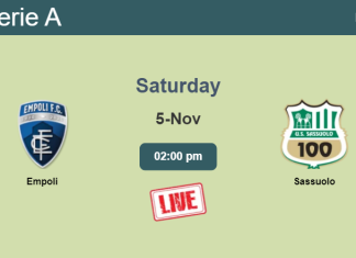 How to watch Empoli vs. Sassuolo on live stream and at what time
