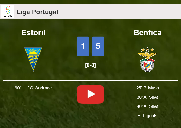 Benfica overcomes Estoril 5-1 after playing a incredible match. HIGHLIGHTS