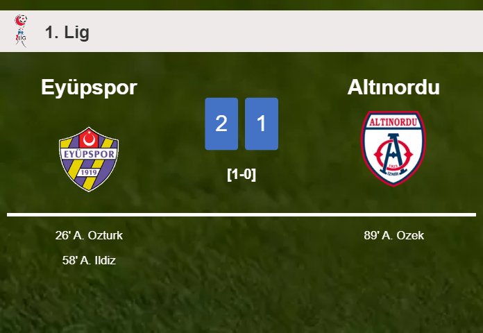 Eyüpspor steals a 2-1 win against Altınordu