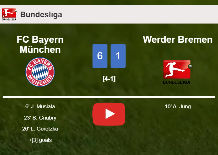 FC Bayern München obliterates Werder Bremen 6-1 after playing a fantastic match. HIGHLIGHTS