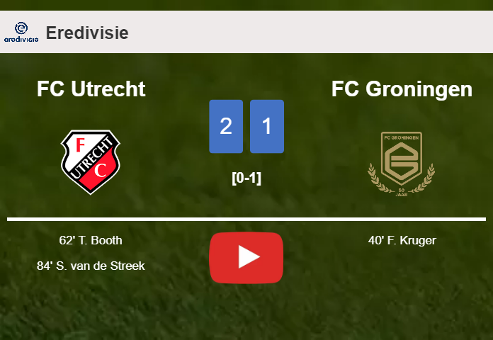 FC Utrecht recovers a 0-1 deficit to top FC Groningen 2-1. HIGHLIGHTS