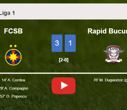 FCSB overcomes Rapid Bucuresti 3-1. HIGHLIGHTS