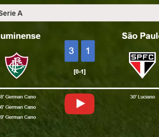 Fluminense prevails over São Paulo 3-1 with 3 goals from G. Cano. HIGHLIGHTS