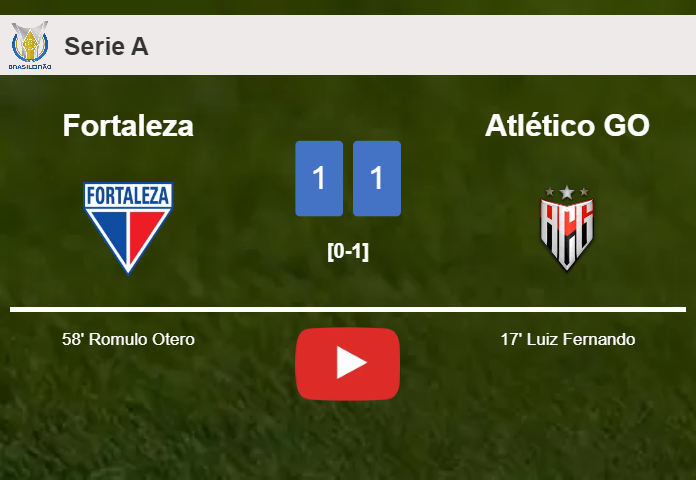 Fortaleza and Atlético GO draw 1-1 on Sunday. HIGHLIGHTS