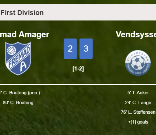 Vendsyssel overcomes Fremad Amager 3-2