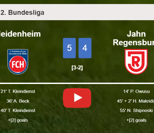 Heidenheim prevails over Jahn Regensburg 5-4 after playing a incredible match. HIGHLIGHTS