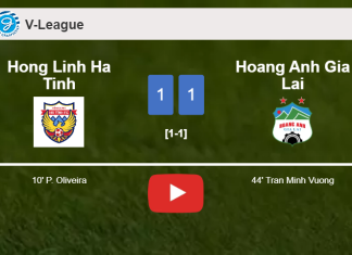 Hong Linh Ha Tinh and Hoang Anh Gia Lai draw 1-1 on Tuesday. HIGHLIGHTS