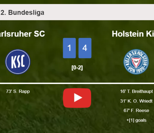Holstein Kiel defeats Karlsruher SC 4-1. HIGHLIGHTS