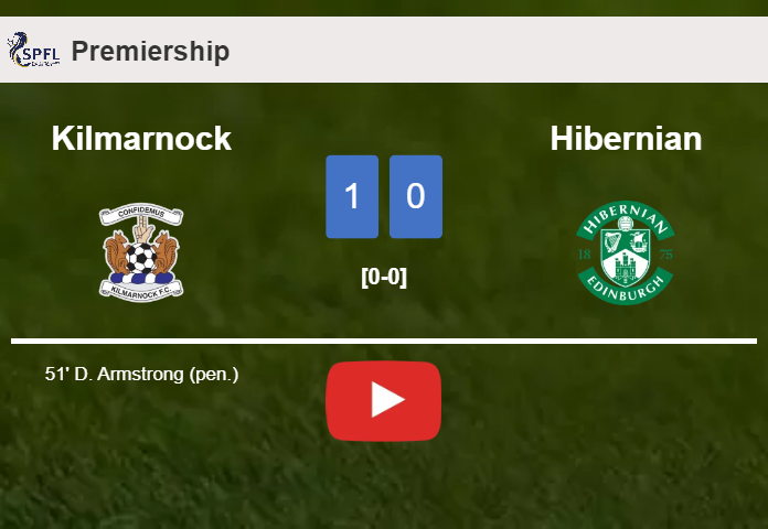 Kilmarnock defeats Hibernian 1-0 with a goal scored by D. Armstrong. HIGHLIGHTS