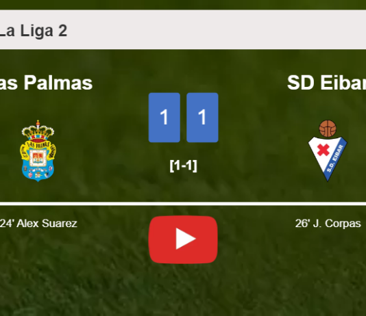 Las Palmas and SD Eibar draw 1-1 on Sunday. HIGHLIGHTS