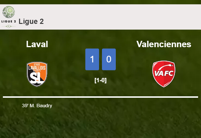 Laval beats Valenciennes 1-0 with a goal scored by M. Baudry