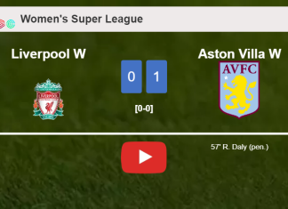 Aston Villa defeats Liverpool 1-0 with a goal scored by R. Daly. HIGHLIGHTS