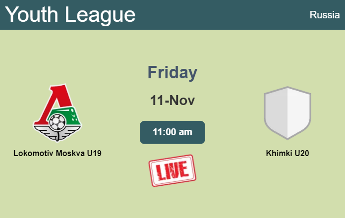 How to watch Lokomotiv Moskva U19 vs. Khimki U20 on live stream and at what time