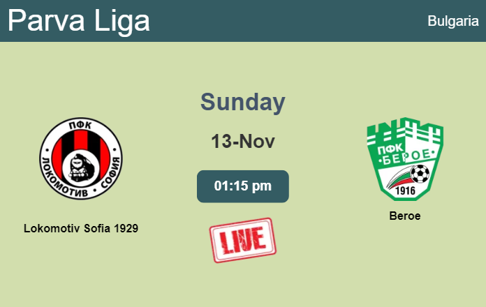 How to watch Lokomotiv Sofia 1929 vs. Beroe on live stream and at what time