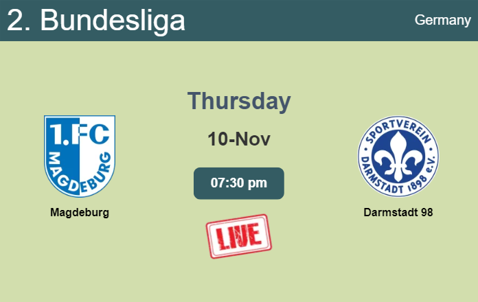 How to watch Magdeburg vs. Darmstadt 98 on live stream and at what time