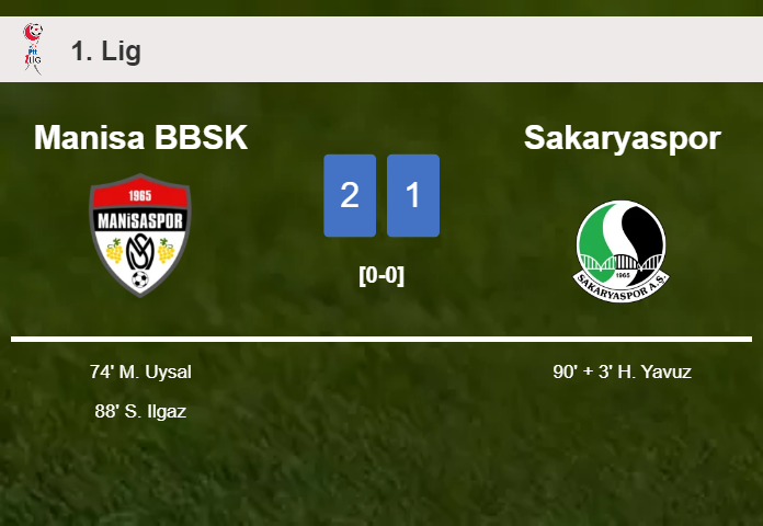 Manisa BBSK snatches a 2-1 win against Sakaryaspor